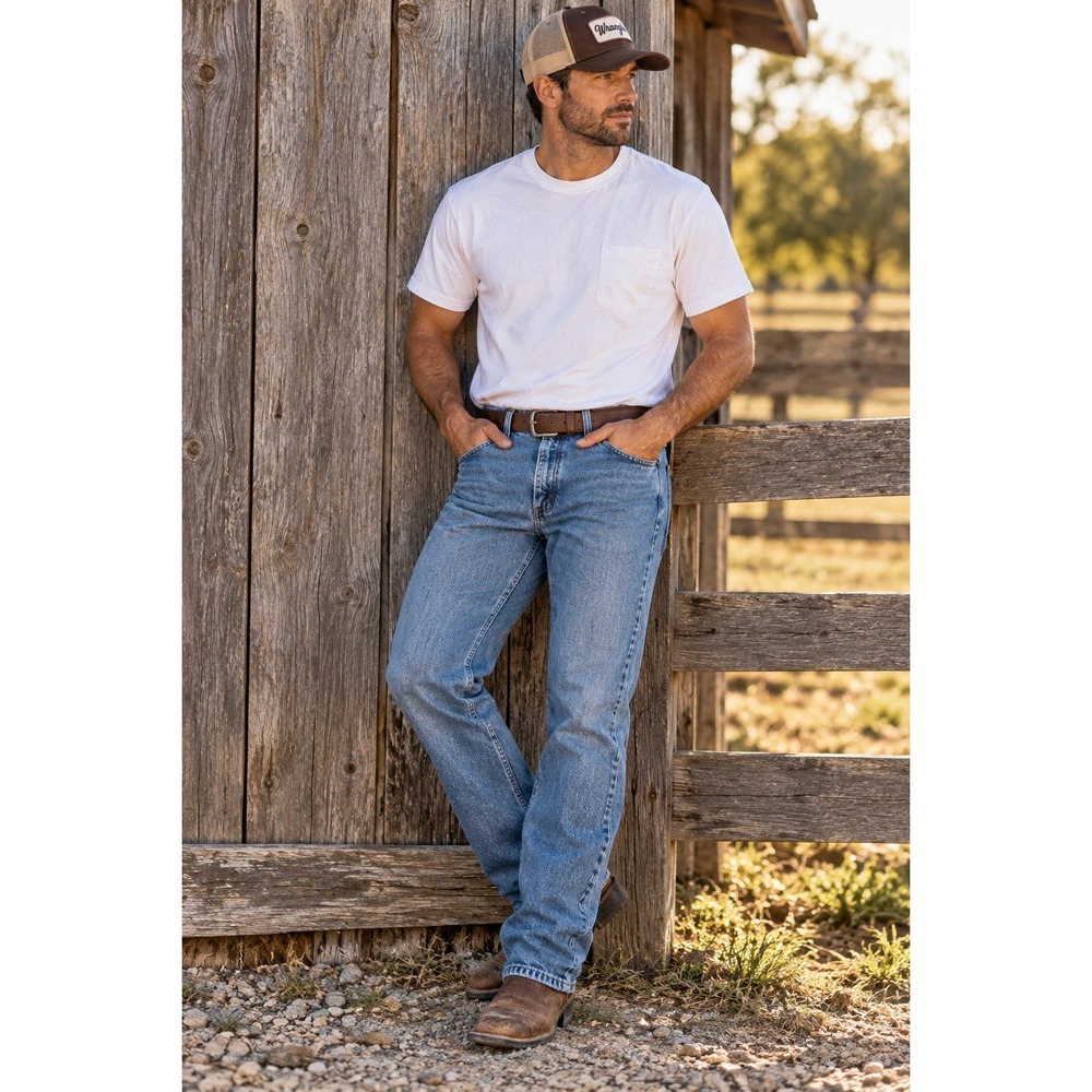 Wrangler 38x32 47MWZ Premium Performance Cowboy Cut Jeans Medium Wash Straight